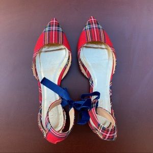 J. Crew Pointed Plaid Flats sz 7